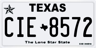 TX license plate CIE8572