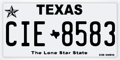 TX license plate CIE8583
