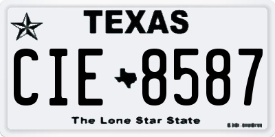 TX license plate CIE8587