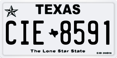 TX license plate CIE8591