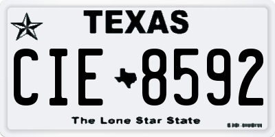 TX license plate CIE8592
