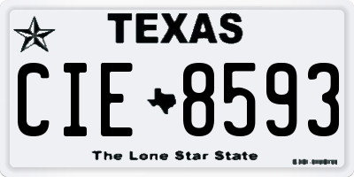TX license plate CIE8593