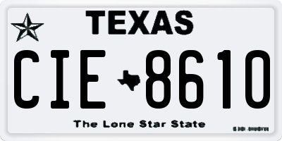 TX license plate CIE8610