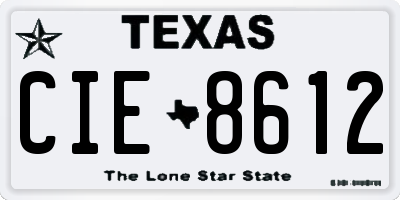 TX license plate CIE8612