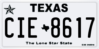 TX license plate CIE8617