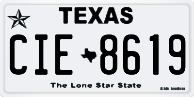 TX license plate CIE8619