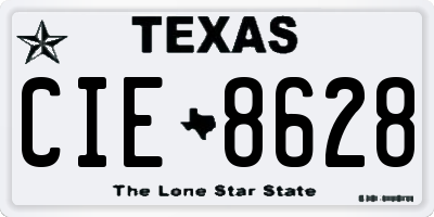 TX license plate CIE8628
