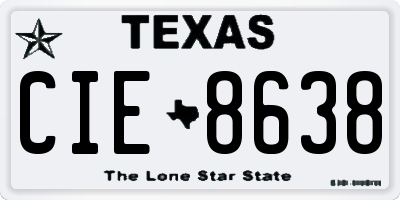 TX license plate CIE8638