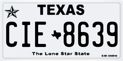 TX license plate CIE8639