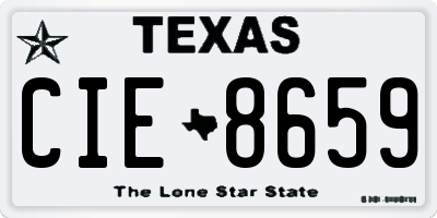 TX license plate CIE8659