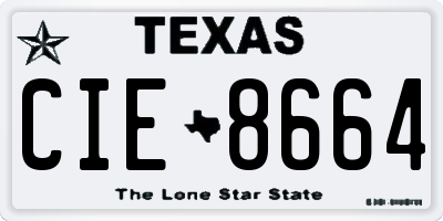 TX license plate CIE8664
