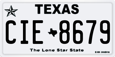 TX license plate CIE8679