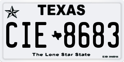TX license plate CIE8683