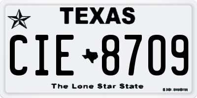 TX license plate CIE8709