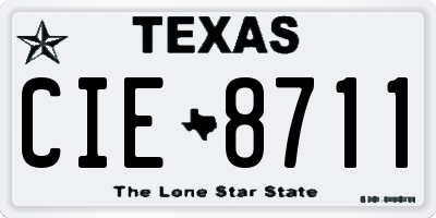 TX license plate CIE8711