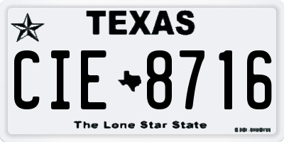 TX license plate CIE8716