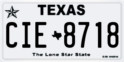 TX license plate CIE8718