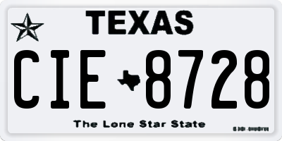 TX license plate CIE8728