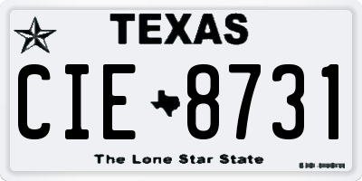 TX license plate CIE8731