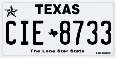 TX license plate CIE8733