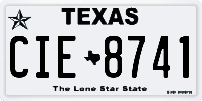 TX license plate CIE8741