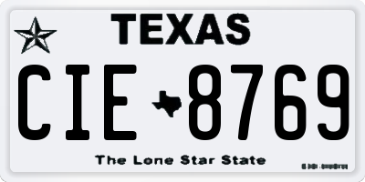TX license plate CIE8769