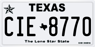 TX license plate CIE8770