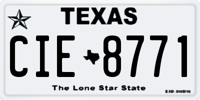 TX license plate CIE8771
