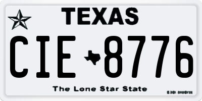TX license plate CIE8776