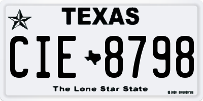 TX license plate CIE8798