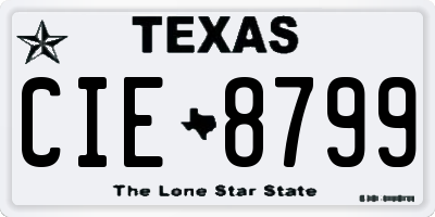 TX license plate CIE8799