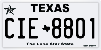 TX license plate CIE8801