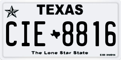 TX license plate CIE8816