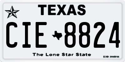 TX license plate CIE8824
