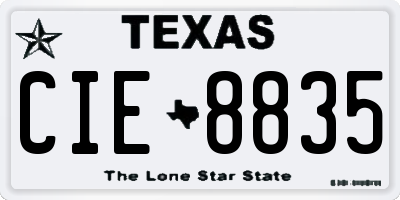 TX license plate CIE8835