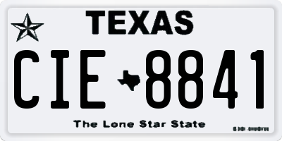 TX license plate CIE8841