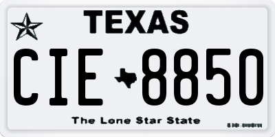 TX license plate CIE8850