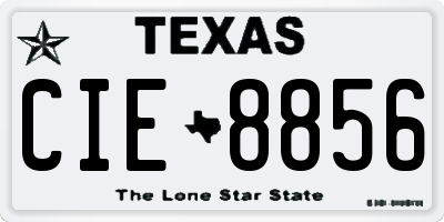 TX license plate CIE8856