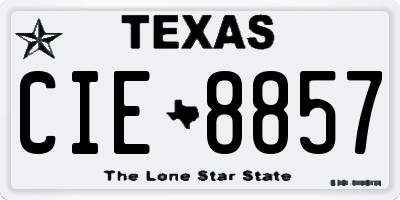 TX license plate CIE8857
