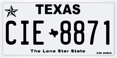 TX license plate CIE8871