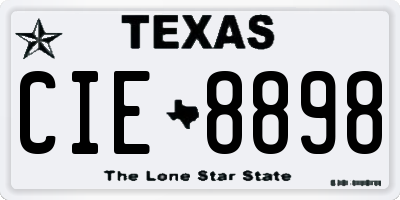 TX license plate CIE8898