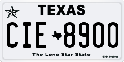 TX license plate CIE8900