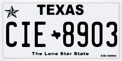 TX license plate CIE8903