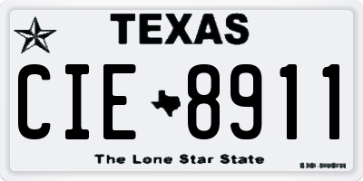 TX license plate CIE8911