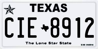 TX license plate CIE8912