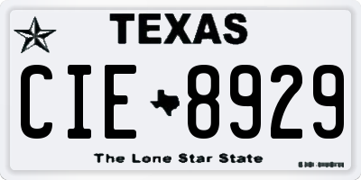 TX license plate CIE8929