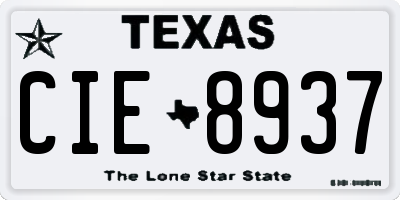 TX license plate CIE8937