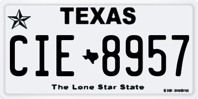 TX license plate CIE8957