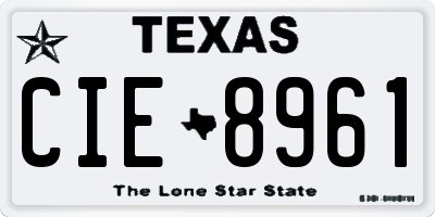 TX license plate CIE8961