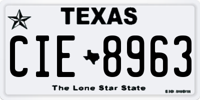 TX license plate CIE8963